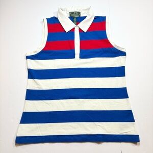 Ralph Lauren Active LRL Red White Blue Sleeveless Pullover Top - XL Golf Preppy